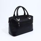 Сумка-саквояж "Оливи" на молнии, длинный ремень, цвет чёрный - фото 22209334