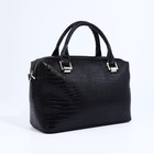 Сумка-саквояж "Оливи" на молнии, длинный ремень, цвет чёрный - фото 22209335