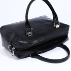 Сумка-саквояж "Оливи" на молнии, длинный ремень, цвет чёрный - фото 22209339