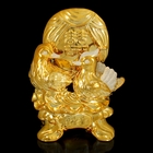 Нэцкэ керамика под золото "Уточки мандаринки с монетой" 25,5х20х11,5 см - Фото 1