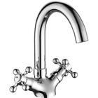 Смеситель для раковины Fashun A1319, двухвентильный, излив 135 мм, цинк, хром - Фото 1