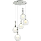 Светильник подвесной Stilfort 2166/09/05P Designo, 5х25Вт, G9, LED, 590х590х460-1500 мм, цвет хром - фото 4429236