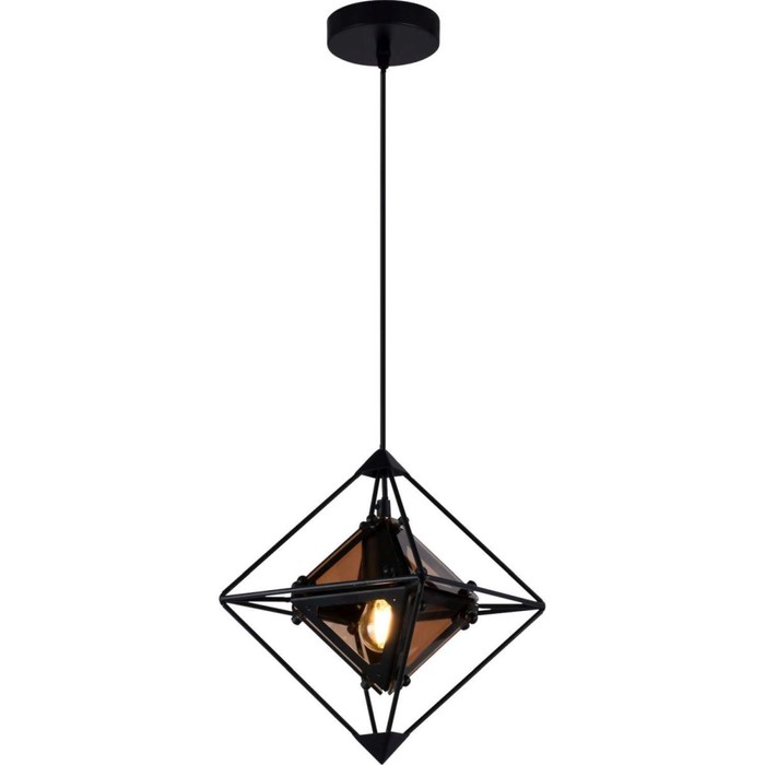 Светильник подвесной Grane 1xE27 60Вт, размер 22x22x132,5 см, цвет чёрный