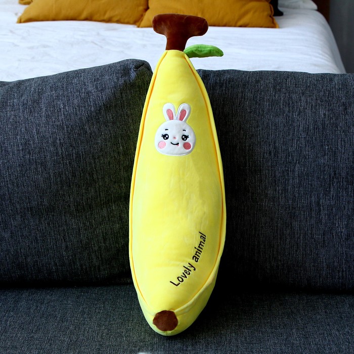 Мягкая игрушка-подушка «Зайка-банан», 65 см, цвет жёлтый - фото 1907718086