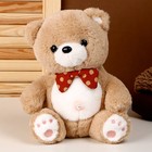 Мягкая игрушка «Медведь», с бантиком в горох, 26 см, цвет бежевый - фото 319456722