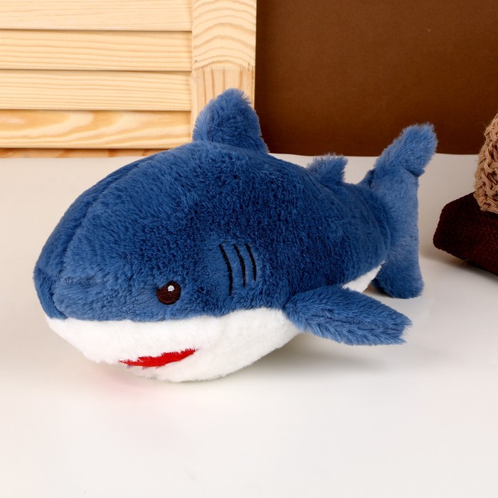 Мягкая игрушка «Акула», 25 см, цвет синий - Фото 1