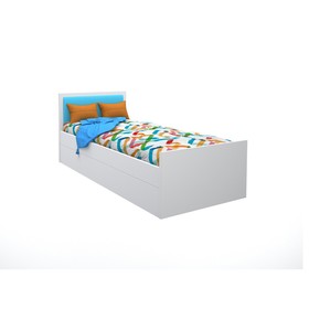 Подростковая кровать «Феникс», 80х190 см, с мягким изголовьем голубого цвета