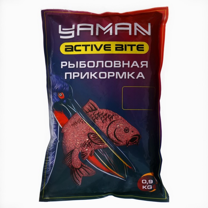 Прикормка Yaman Active Bite Карп, слива, цвет красный, 900 г - Фото 1