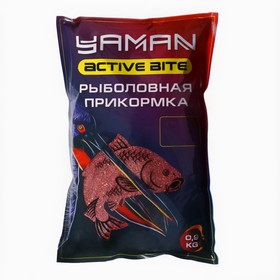 Прикормка Yaman Active Bite Сазан, малина, цвет красный, 900 г 9634461