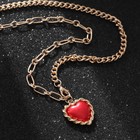 Кулон «Сердечко» лоза, цвет красный в золоте, 46 см - фото 10482102