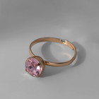 Кольцо «Богатство» сингл, цвет розовый в золоте, безразмерное - Фото 2