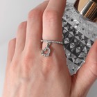 Кольцо «Брелок» сердечко, цвет белый в серебре, размер 18 - Фото 2