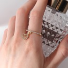 Кольцо «Брелок» сердечко, цвет белый в золоте, размер 16 - Фото 3