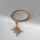 Кольцо «Брелок» звезда полярная, цвет белый в золоте, размер 16 - фото 23675013