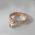 Кольцо «Богатство» капля на цепи, цвет белый в золоте, размер 18 - Фото 2