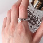 Кольцо «Богатство» капля на цепи, цвет белый в серебре, размер 16 - Фото 3