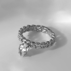 Кольцо «Богатство» капля на цепи, цвет белый в серебре, размер 16 - Фото 2