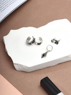 Набор серег и кафф QF «Хэллоуин», 5 шт, цвет чёрный в серебре 9340298