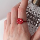 Кольцо «Губы», цвет красный, безразмерное - Фото 3