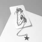 Серьга «Кафф» звезда на цепочке, цвет серебро - Фото 2
