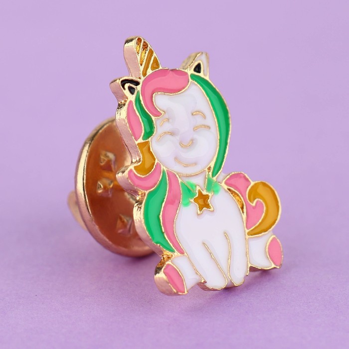 Значок металлический «Единорог» 1.5×2.2 см - Фото 1