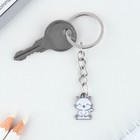 Брелок для ключей детский, металлический "Котик", 7,2 х 1,6 см - фото 320904294