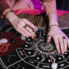 Кольцо «Солнце и Луна» со звёздами, цвет чернёное серебро,16 размер - фото 23767926