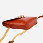 Мини-рюкзак из искусственной кожи на магните, цвет рыжий - Фото 3