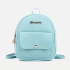 Рюкзак на молнии, наружный карман, цвет голубой - Фото 1