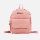 Мини-рюкзак женский из искусственной кожи на молнии, 1 карман, цвет розовый - фото 281248125