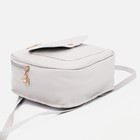 Рюкзак-мини женский из искусственной кожи на молнии, 1 карман, цвет серый - Фото 3