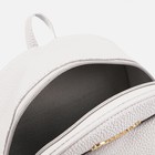 Рюкзак-мини женский из искусственной кожи на молнии, 1 карман, цвет серый - Фото 4