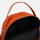 Мини-рюкзак из искусственной кожи на молнии, 1 карман, цвет рыжий - Фото 4