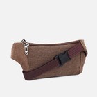 Поясная сумка на молнии, наружный карман, цвет коричневый - Фото 3