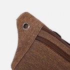 Поясная сумка на молнии, наружный карман, цвет коричневый - Фото 5