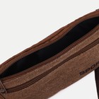 Поясная сумка на молнии, наружный карман, цвет коричневый - Фото 6