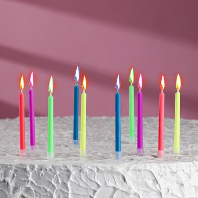 Свечи в торт "Цветное пламя", 6 см, набор 10 шт