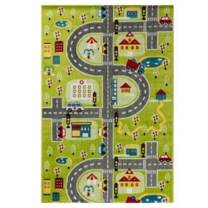 Ковер Play rugs, размер 80x150 см, дизайн D591A GREEN/CREAM - Фото 1