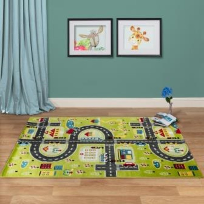 Ковер Play rugs, размер 120x170 см, дизайн D591A GREEN/CREAM - фото 1907718478