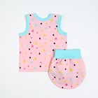 Комплект для девочки (майка/трусы на подгузник), цвет розовый, рост 56-62 см - фото 42013259