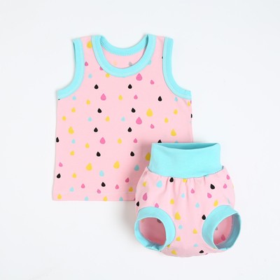 Комплект для девочки (майка/трусы на подгузник), цвет розовый, рост 68-74 см