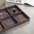 Подставка для украшений 6 ячеек, 35×24×3, толщина 3 мм, коричневый - Фото 2