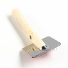 Пуходерка Wood малая с каплями, деревянная ручка, 6 х 12 см - Фото 2
