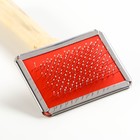 Пуходерка Wood малая с каплями, деревянная ручка, 6×12 см - Фото 3