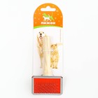 Пуходерка Wood малая с каплями, деревянная ручка, 6×12 см - Фото 5