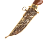 Сувенирное изделие кинжал,рукоять под дерево,ножны расписные,золото 5х31см - Фото 4