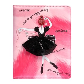 Дневник универсальный для 1-11 класса Ballet, твёрдая обложка, искусственная кожа, с поролоном, ляссе, 80 г/м2