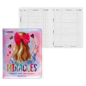 Дневник универсальный для 1-11 класса Miracles, твёрдая обложка, искусственная кожа, с поролоном, ляссе, 80 г/м2