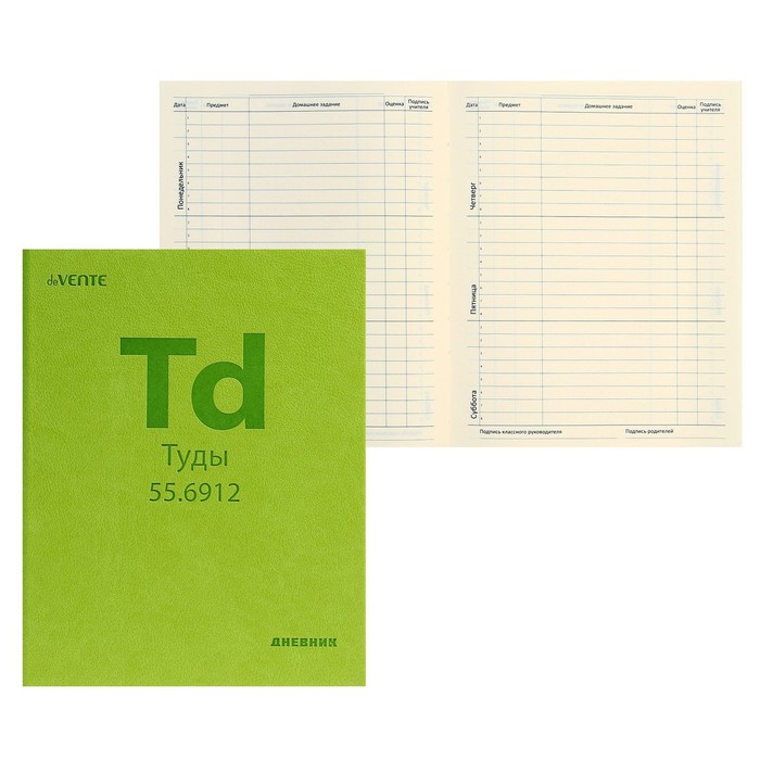 Дневник универсальный для 1-11 класса Td (Туды), твёрдая обложка, искусственная кожа, термо тиснение, ляссе, 80 г/м2 - Фото 1