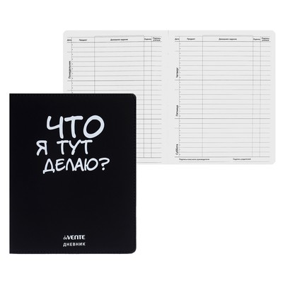 Дневник школьный для 1-11 классов «Что я тут делаю?», интегральная обложка, искусственная кожа, шелкография, ляссе, 80 г/м²